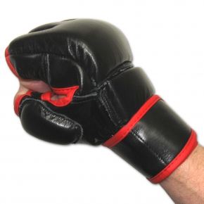 MMA z kciukiem otwarte czarne skóra  XL